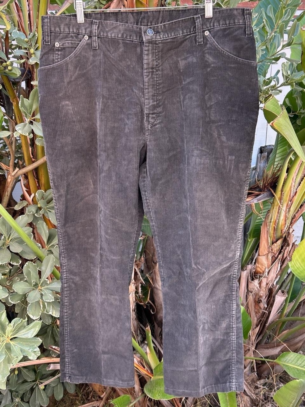 Vintage Y2K Dickies Corduroy Pants 40x30 Faded Black Straight Leg Workwear 40x27